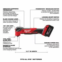 Milwaukee 2836-21 M18 FUEL 18V Cordless Li-Ion Oscillating Multi Tool Kit Tools & Equipment