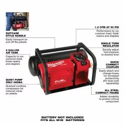 Milwaukee 2840-20 M18 FUEL 18V 2 Gallon Quiet Air Compressor - Bare Tool 19 Milwaukee 2840-20 M18 FUEL 18V 2 Gallon Quiet Air Compressor - Bare Tool