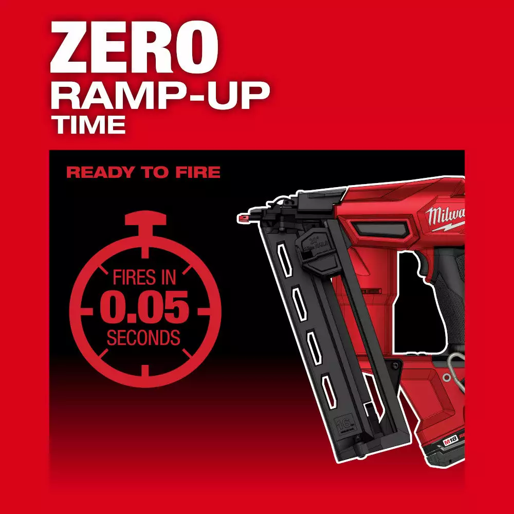 Tools & Equipment Milwaukee 2841-20 M18 FUEL Ergonomic 16 Gauge Angled Finish Nailer - Bare Tool 8 Tools & Equipment Milwaukee 2841-20 M18 FUEL Ergonomic 16 Gauge Angled Finish Nailer - Bare Tool