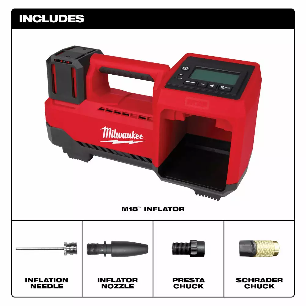 Milwaukee 2848-20 M18 18V Cordless Li-Ion Inflator - Bare Tool Tools & Equipment 4 Milwaukee 2848-20 M18 18V Cordless Li-Ion Inflator - Bare Tool Tools & Equipment