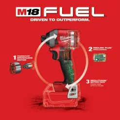 Milwaukee 2853-20 M18 FUEL 18V 1/4-Inch Cordless HEX Impact Driver - Bare Tool