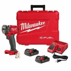 Milwaukee 2854-22CT M18 FUEL 18V 3/8" Cordless Li-Ion Compact Impact Wrench Kit Tools & Equipment
