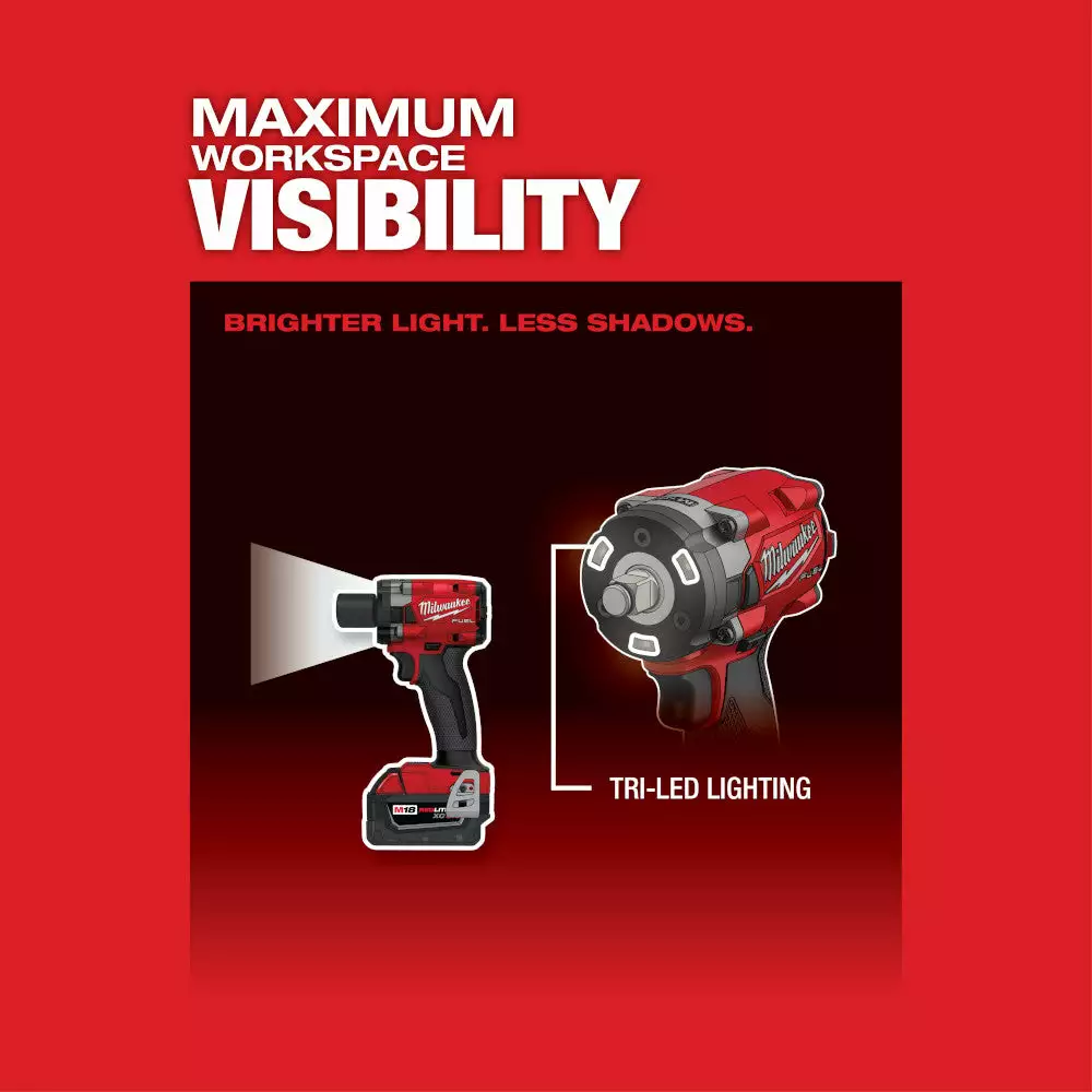 Tools & Equipment Milwaukee 2855-22 M18 FUEL 18V 1/2" Cordless Li-Ion Compact Impact Wrench Kit 8 Tools & Equipment Milwaukee 2855-22 M18 FUEL 18V 1/2" Cordless Li-Ion Compact Impact Wrench Kit