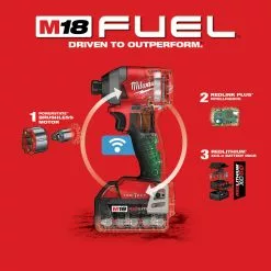 Milwaukee 2857-22 M18 FUEL 18V 1/4-Inch XC Hex Impact Driver Kit Tools & Equipment 22 Milwaukee 2857-22 M18 FUEL 18V 1/4-Inch XC Hex Impact Driver Kit Tools & Equipment