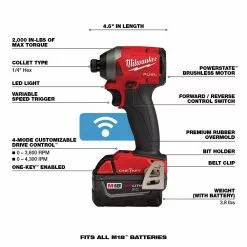 Milwaukee 2857-22 M18 FUEL 18V 1/4-Inch XC Hex Impact Driver Kit Tools & Equipment 23 Milwaukee 2857-22 M18 FUEL 18V 1/4-Inch XC Hex Impact Driver Kit Tools & Equipment