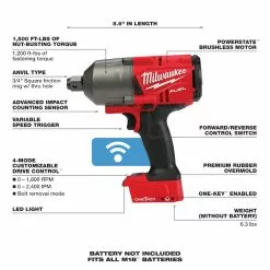 Milwaukee 2864-20 M18 FUEL 18V 3/4-Inch Friction Ring Impact Wrench - Bare Tool