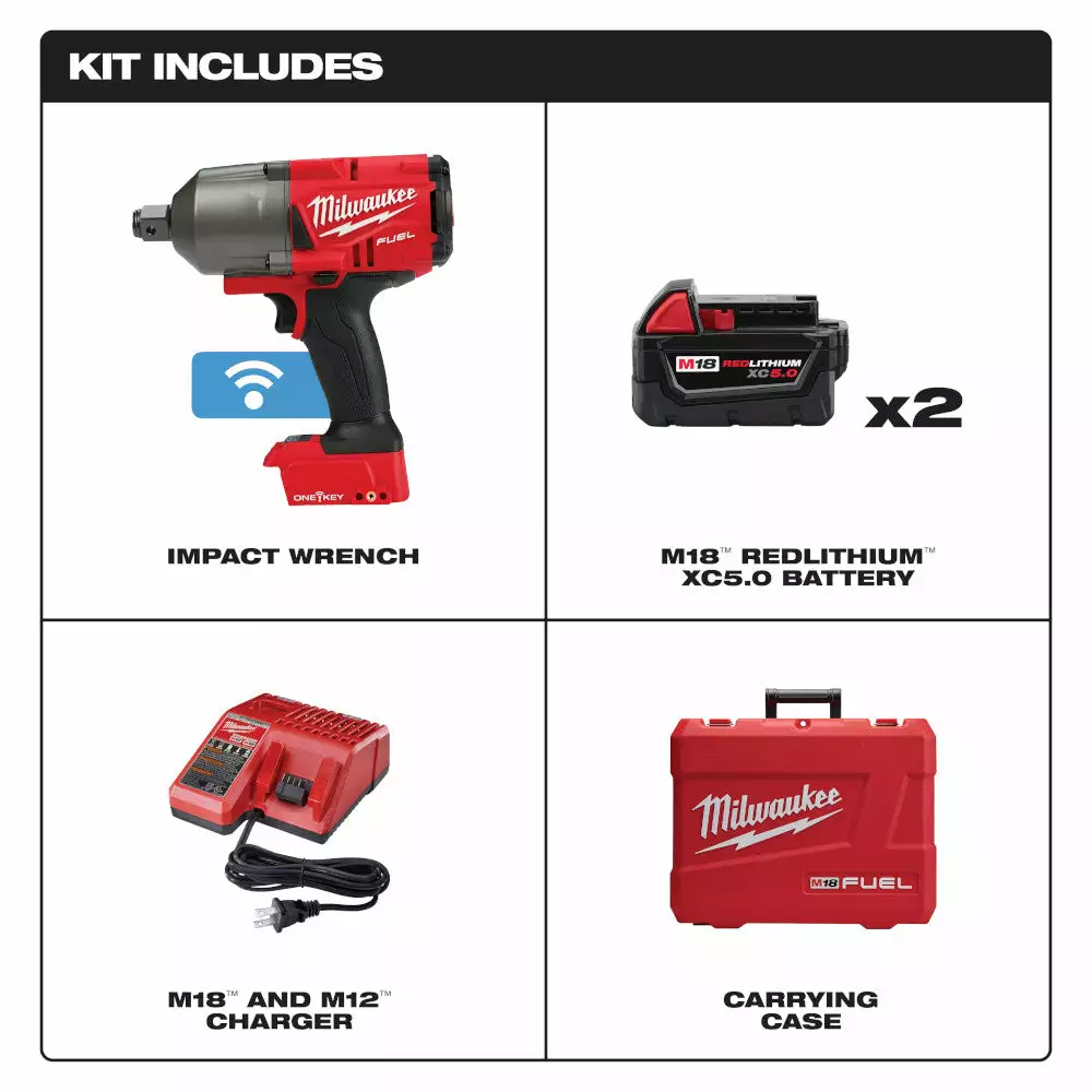Milwaukee 2864-22 M18 FUEL 18V 3/4" High Torque Impact Wrench Kit 4 Milwaukee 2864-22 M18 FUEL 18V 3/4" High Torque Impact Wrench Kit