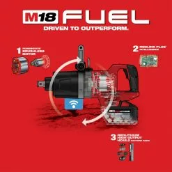 Milwaukee 2868-22HD M18 FUEL 18V 1" D-Handle High Torque Impact Wrench Kit Tools & Equipment 20 Milwaukee 2868-22HD M18 FUEL 18V 1