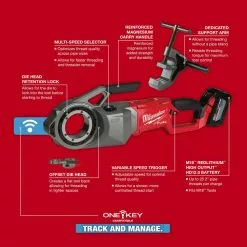 Milwaukee 2874-22HD M18 FUEL 18V Pipe Threader ONE-KEY Kit 16 Milwaukee 2874-22HD M18 FUEL 18V Pipe Threader ONE-KEY Kit