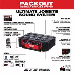 Tools & Equipment Milwaukee 2950-20 M18 18V PACKOUT Radio Charger - Bare Tool
