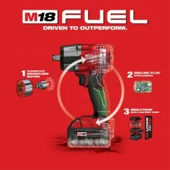 Tools & Equipment Milwaukee 2962P-22 M18 FUEL 18V 1/2" Cordless Li-Ion Mid Impact Wrench Kit 20 Tools & Equipment Milwaukee 2962P-22 M18 FUEL 18V 1/2