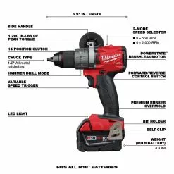 Milwaukee 2998-23 M18 FUEL 18V Lithium-Ion Brushless Cordless Combo Kit - 3 PC Tools & Equipment