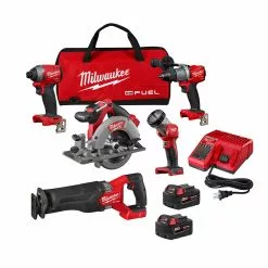 Tools & Equipment Milwaukee 2998-25 M18 FUEL 18V Lithium-Ion Brushless Cordless Combo Kit - 5 PC