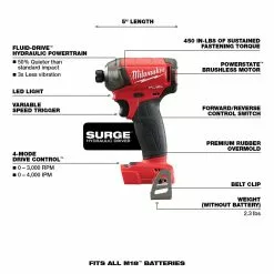 Tools & Equipment Milwaukee 2999-22 M18 FUEL 18V 2-Tool Hammer Drill/Impact Driver Combo Kit 19 Tools & Equipment Milwaukee 2999-22 M18 FUEL 18V 2-Tool Hammer Drill/Impact Driver Combo Kit