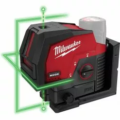 Milwaukee 3622-20 M12 12V Cordless Green Cross Line W/ Plumb Points Laser Level