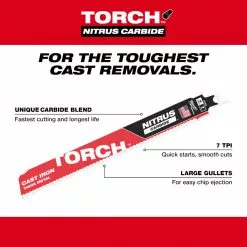 Milwaukee 48-00-5262 9" 7TPI The TORCH FOR CAST IRON W/ NITRUS CARBIDE - 1 PK Tools & Equipment