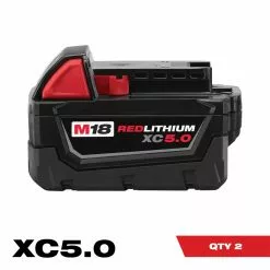 Tools & Equipment Milwaukee 48-11-1852 M18 18V 5.0Ah REDLITHIUM XC Extended Battery - 2pk