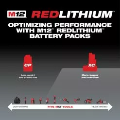 Milwaukee 48-11-2402 M12 12V XC REDLITHIUM Lithium-Ion High Capacity Battery Tools & Equipment
