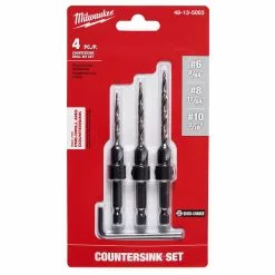 Milwaukee 48-13-5003 #6/#8/#10 Steel Countersink Set - 3 Piece