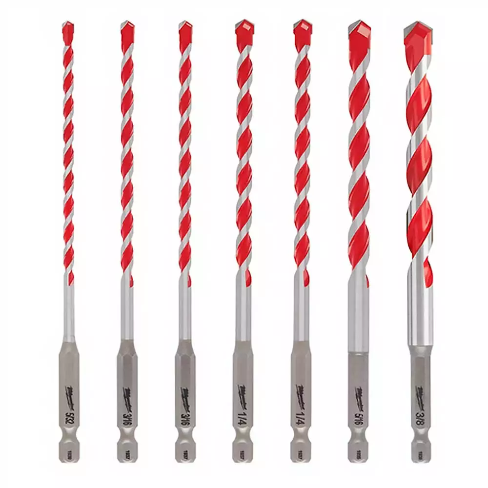 Milwaukee 48-20-9052 SHOCKWAVE Hex Shank Carbide Hammer Bit Kit - 7 Pc 3 Milwaukee 48-20-9052 SHOCKWAVE Hex Shank Carbide Hammer Bit Kit - 7 Pc