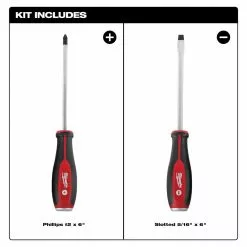 Milwaukee 48-22-2702 Tough Durable Demolition Screwdriver Set - 2 PC