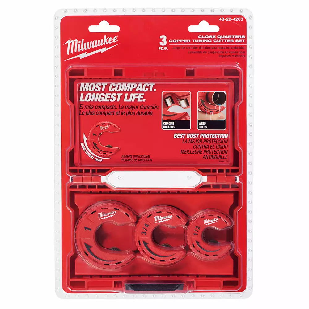 Tools & Equipment Milwaukee 48-22-4263 Compact Close Quarters Tubing Cutter Set - 3 PC 7 Tools & Equipment Milwaukee 48-22-4263 Compact Close Quarters Tubing Cutter Set - 3 PC