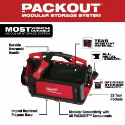 Milwaukee 48-22-8320 20-Inch 32-Pocket Ballistic Material Packout Tote Tools & Equipment