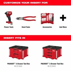 Tools & Equipment Milwaukee 48-22-8452 PACKOUT Drawer Tool Box Customizable Foam Insert