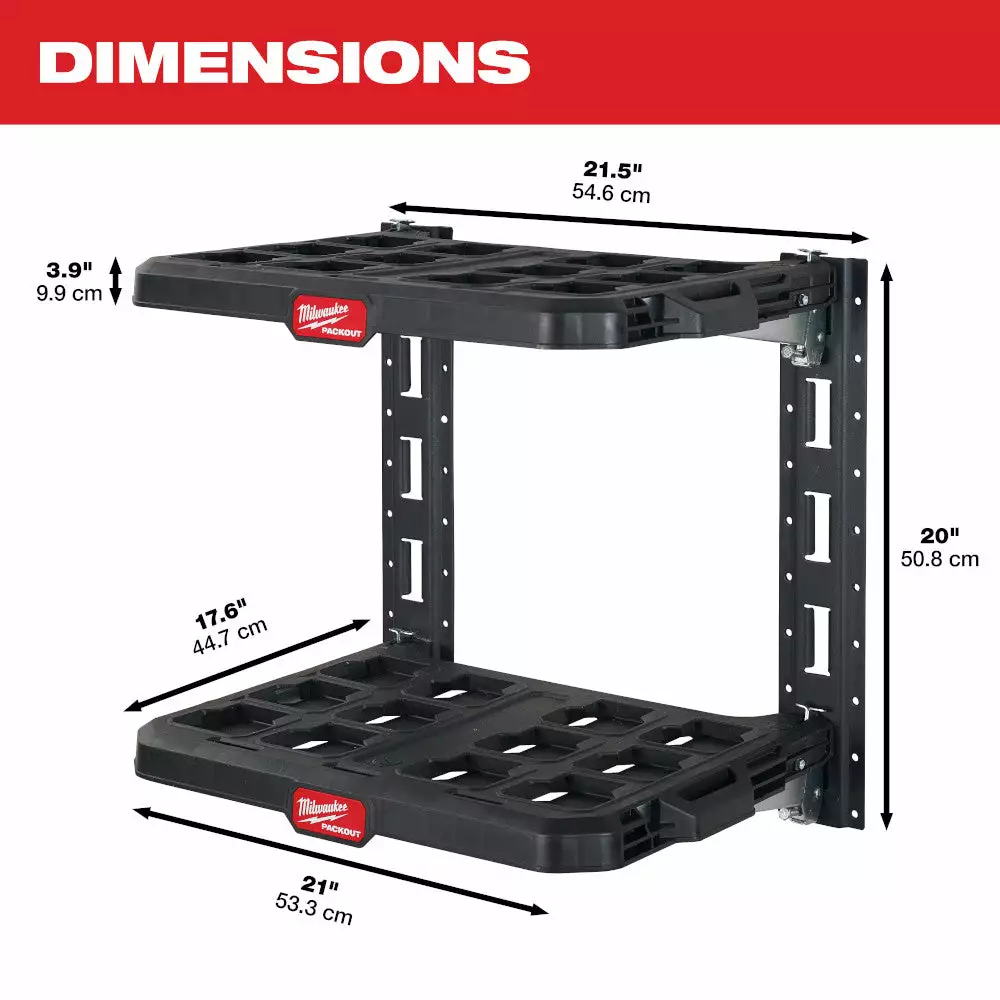 Milwaukee 48-22-8480 PACKOUT Heavy Duty Racking Kit W/ 50 Pound Capacity Tools & Equipment 6 Milwaukee 48-22-8480 PACKOUT Heavy Duty Racking Kit W/ 50 Pound Capacity Tools & Equipment