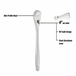 Milwaukee 48-22-9010 1/2" Drive SAE/Metric Ratchet And Socket Set- 47 PC