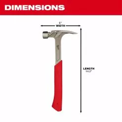 Tools & Equipment Milwaukee 48-22-9020 20 OZ Smooth Face Rip Claw Hammer W/ I Beam Design Handle