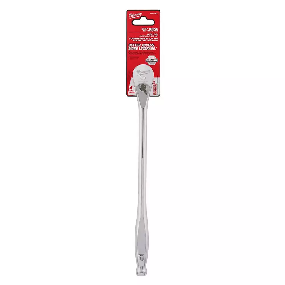 Tools & Equipment Milwaukee 48-22-9037 3/8” Drive 12” Ratchet Chrome Plated W/ Extended Handle 7 Tools & Equipment Milwaukee 48-22-9037 3/8” Drive 12” Ratchet Chrome Plated W/ Extended Handle