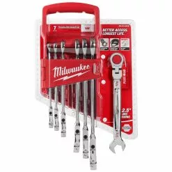Milwaukee 48-22-9429 Flex Head Ratcheting SAE Combination Wrench Set - 7 PC 11 Milwaukee 48-22-9429 Flex Head Ratcheting SAE Combination Wrench Set - 7 PC