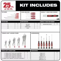 Milwaukee 48-22-9489 Heavy Duty Metric/SAE Mechaincs Tool Set 191 PC
