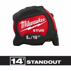 Milwaukee 48-22-9717 5m/16 Foot Gen II STUD Tape Measure 14 Milwaukee 48-22-9717 5m/16 Foot Gen II STUD Tape Measure