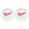 Power Tools Milwaukee 48-40-1036 10" 40T / 60T Circular Saw Wood Cutting Blades - 2 PC 2 Power Tools Milwaukee 48-40-1036 10" 40T / 60T Circular Saw Wood Cutting Blades - 2 PC