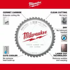 Milwaukee 48-40-4515 8-Inch 42-TPI Durable Metal Cutting Circular Saw Blade