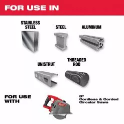 Milwaukee 48-40-4515 8-Inch 42-TPI Durable Metal Cutting Circular Saw Blade