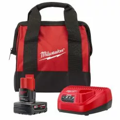 Tools & Equipment Milwaukee 48-59-2440B M12 12V 4.0AH Li-Ion Battery And Charger Starter Kit W/Bag