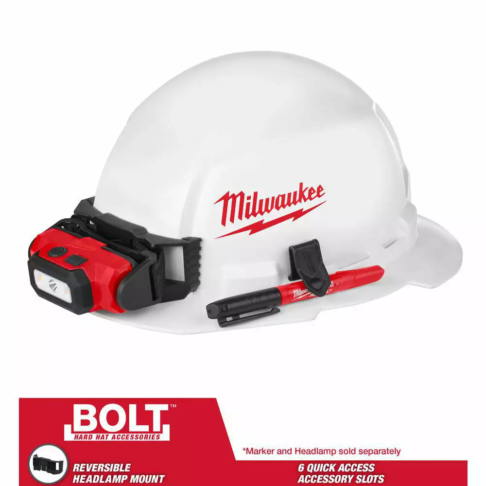 Milwaukee 48-73-1031 Full Brim Vented Hard Hat W/ BOLT Slots Type 1 Class E 8 Milwaukee 48-73-1031 Full Brim Vented Hard Hat W/ BOLT Slots Type 1 Class E