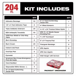 Milwaukee 48-73-8430 PACKOUT Class B Type III Durable First Aid Kit - 204 PC Tools & Equipment