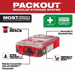 Milwaukee 48-73-8435 PACKOUT Class A Type III Durable First Aid Kit - 76 PC Tools & Equipment