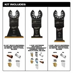 Milwaukee 49-10-9005 OPEN-LOK Oscillating Multi-Tool Variety Blade Set Kit -3 PC