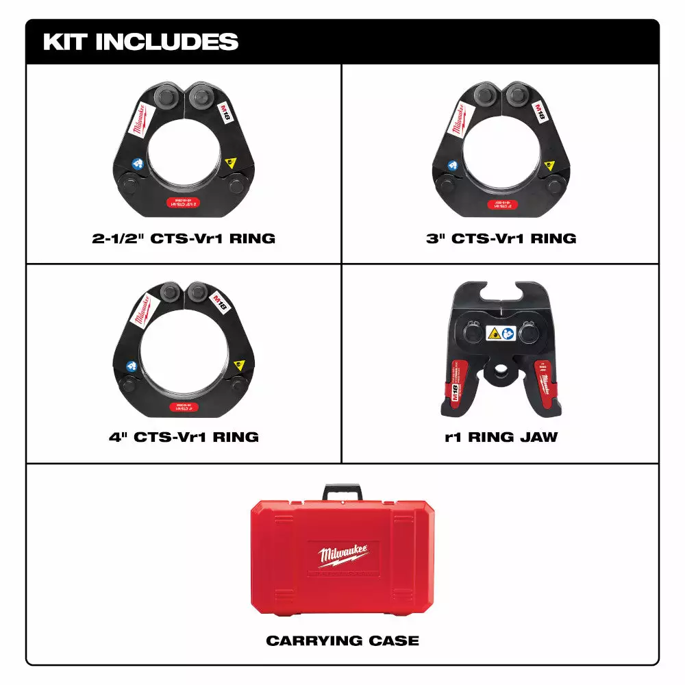 Tools & Equipment Milwaukee 49-16-2690 M18 FORCE LOGIC Durable Press Ring Kit W/ 2-1/2"- 4" 4 Tools & Equipment Milwaukee 49-16-2690 M18 FORCE LOGIC Durable Press Ring Kit W/ 2-1/2"- 4"