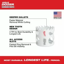 Milwaukee 49-22-3097 15 PC HOLE DOZER W/ Carbide Teeth Hole Saw Kit 16 Milwaukee 49-22-3097 15 PC HOLE DOZER W/ Carbide Teeth Hole Saw Kit