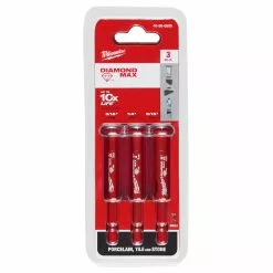 Tools & Equipment Milwaukee 49-56-0500 DIAMOND MAX 1/4" Diamond Grit Hole Saw Bits Set - 3 Pc