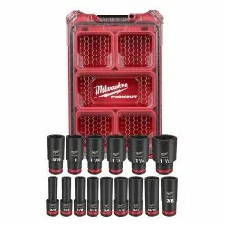 Tools & Equipment Milwaukee 49-66-6802 SHOCKWAVE 1/2” Impact Duty Socket SAE PACKOUT Set - 15 PC