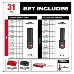 Milwaukee 49-66-6806 SHOCKWAVE 1/2” Impact Duty Socket PACKOUT Set - 31 PC Tools & Equipment