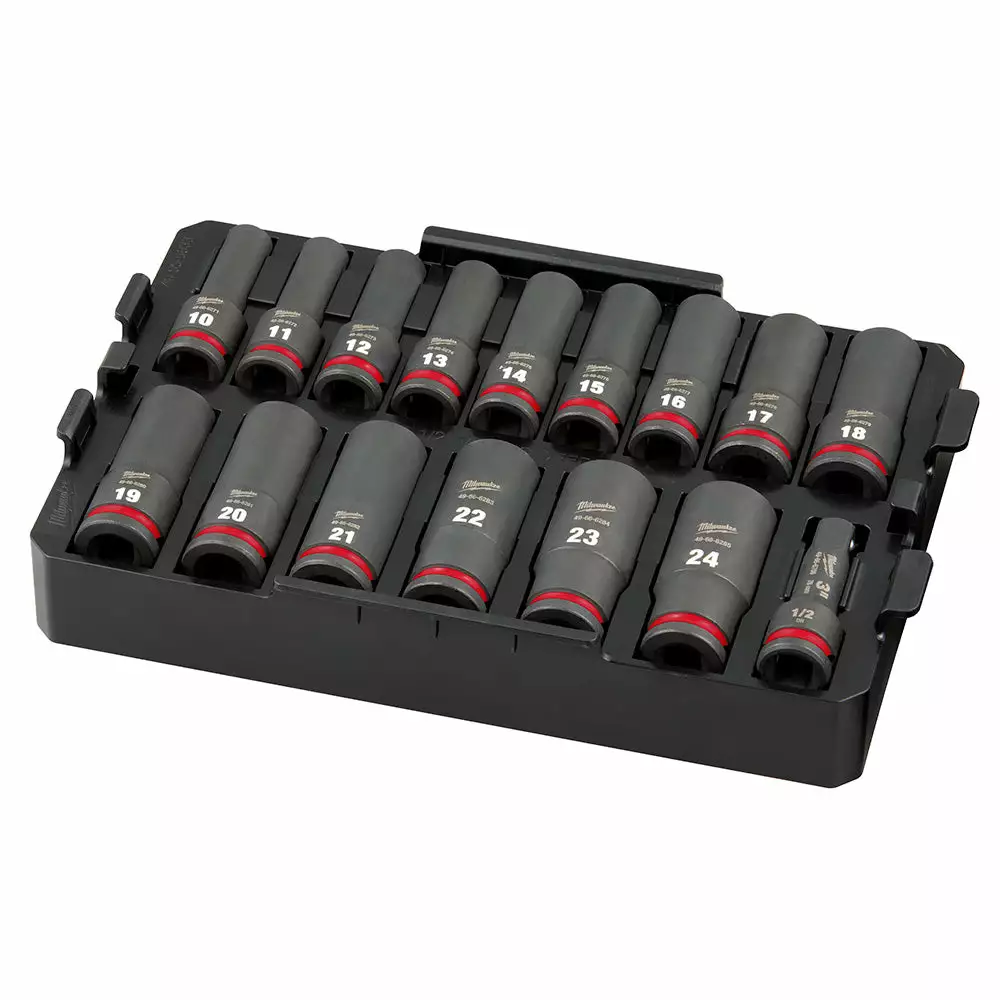 Milwaukee 49-66-6818 SHOCKWAVE 1/2” Impact Duty Socket MM TRAY Set - 16 PC Tools & Equipment 3 Milwaukee 49-66-6818 SHOCKWAVE 1/2” Impact Duty Socket MM TRAY Set - 16 PC Tools & Equipment