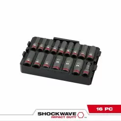 Milwaukee 49-66-6818 SHOCKWAVE 1/2” Impact Duty Socket MM TRAY Set - 16 PC Tools & Equipment 12 Milwaukee 49-66-6818 SHOCKWAVE 1/2” Impact Duty Socket MM TRAY Set - 16 PC Tools & Equipment